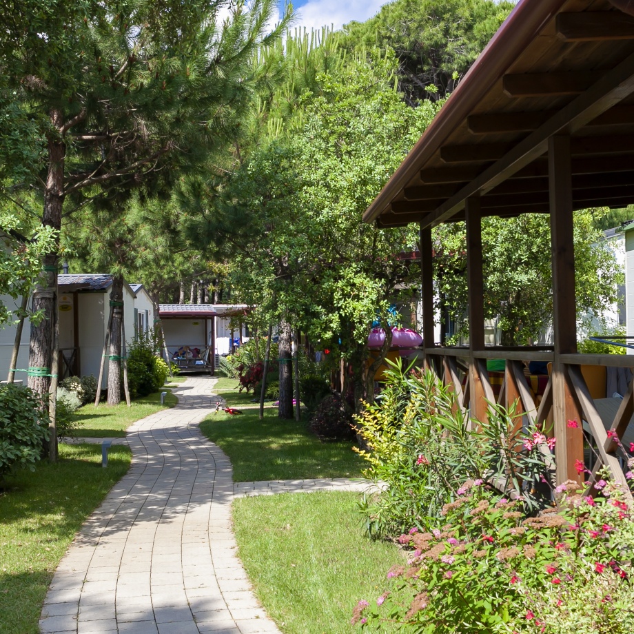 Vialetto nel verde tra le mobile home